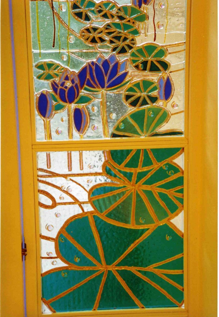 Fused Painted Laminated Stringers Feature Panel Kiln Fired Glass